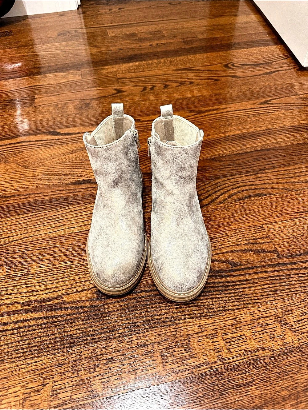 Girls Nordstrom Noflora-PU Ankle Boots in Gray US 2